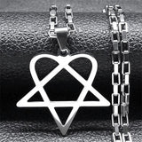 Heartagram Star Heart Necklace for Women Men
