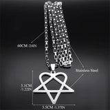 Heartagram Star Heart Necklace for Women Men