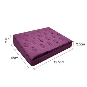 Purple Velvet Beveled 22 Position Ring Ornaments Display Stand