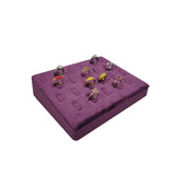 Purple Velvet Beveled 22 Position Ring Ornaments Display Stand