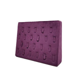 Purple Velvet Beveled 22 Position Ring Ornaments Display Stand