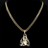 Punk Jesus Cross Pendant Necklace Stainless Steel