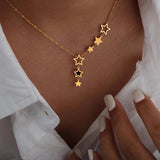 Star Pendant Necklace Stainless Steel Acrylic Jewelry