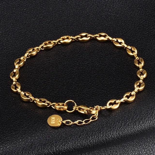 Stainless Steel Pig Nose Coffee Beans Chain Necklace