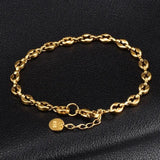 Stainless Steel Pig Nose Coffee Beans Chain Necklace