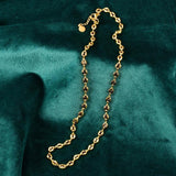 Stainless Steel Pig Nose Coffee Beans Chain Necklace