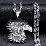 Gothic Egypt Eagle Head Pendant Necklace Stainless Steel Hip Hop Rock Jewelry