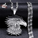 Gothic Egypt Eagle Head Pendant Necklace Stainless Steel Hip Hop Rock Jewelry