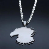 Gothic Egypt Eagle Head Pendant Necklace Stainless Steel Hip Hop Rock Jewelry