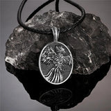 Vintage Nordic Phoenix Necklace Mens Vikings Fire Bird Pendant