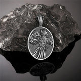 Vintage Nordic Phoenix Necklace Mens Vikings Fire Bird Pendant