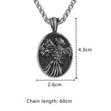Vintage Nordic Phoenix Necklace Mens Vikings Fire Bird Pendant
