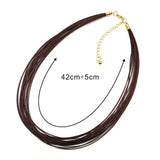 3 pcs Waxed Nylon Rope Chain Necklace Lobster Clasp Adjustable