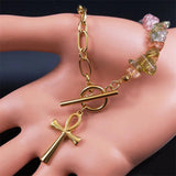 Ankh Symbol Stainless Steel Clavicle Chain Necklace Women