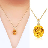 Natural Citrine Gemstone Pendant Necklace Wedding Jewelry Gift
