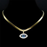 Vintage Evil Demon Eye Choker Necklace Stainless Steel Jewelry