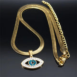 Vintage Evil Demon Eye Choker Necklace Stainless Steel Jewelry