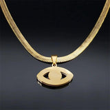 Vintage Evil Demon Eye Choker Necklace Stainless Steel Jewelry