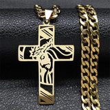 Cross Necklace for Men Stainless Steel Crucifix Pendant