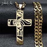 Cross Necklace for Men Stainless Steel Crucifix Pendant