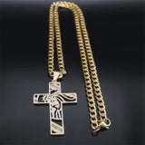 Cross Necklace for Men Stainless Steel Crucifix Pendant