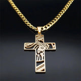 Cross Necklace for Men Stainless Steel Crucifix Pendant