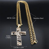 Cross Necklace for Men Stainless Steel Crucifix Pendant