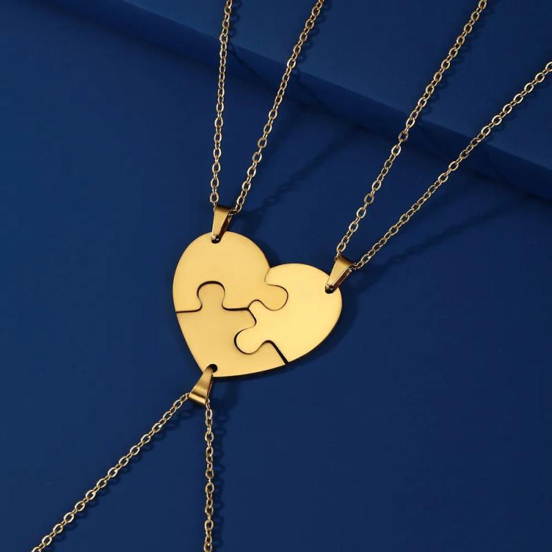 Stainless Steel Heart Pendant Necklace for Family