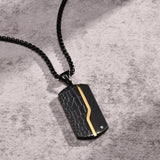 Men's Iced Out Geometric Pendant Dog Tag Necklace