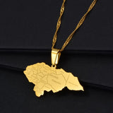 Anniyoc Honduras Map Pendant Necklace for Women #233621