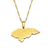 Anniyoc Honduras Map Pendant Necklace for Women #233621