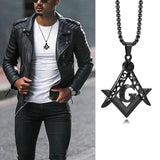 Masonic G Crest Necklace, Men Stainless Steel Pendant
