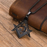 Masonic G Crest Necklace, Men Stainless Steel Pendant