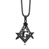 Masonic G Crest Necklace, Men Stainless Steel Pendant