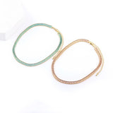Nidin Colorful Tennis Necklace Rectangular Zircon Neck Jewelry