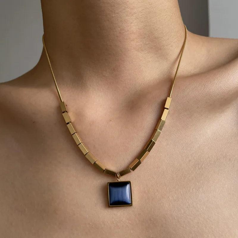 316L Stainless Steel Zircon Pendant Necklace for Women