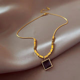 316L Stainless Steel Zircon Pendant Necklace for Women