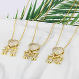 Boy Girl Love Necklaces Heart Shape Zirconia Pendants