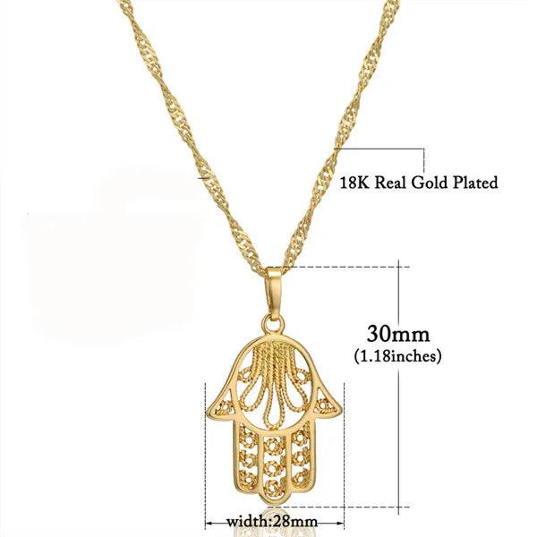 Hamsa Hand Pendant Necklace Men Women Jewelry Gift
