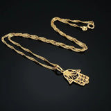 Hamsa Hand Pendant Necklace Men Women Jewelry Gift