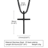 Stainless Steel Cross Pendant Collar, Christian Prayer Gift Jewelry
