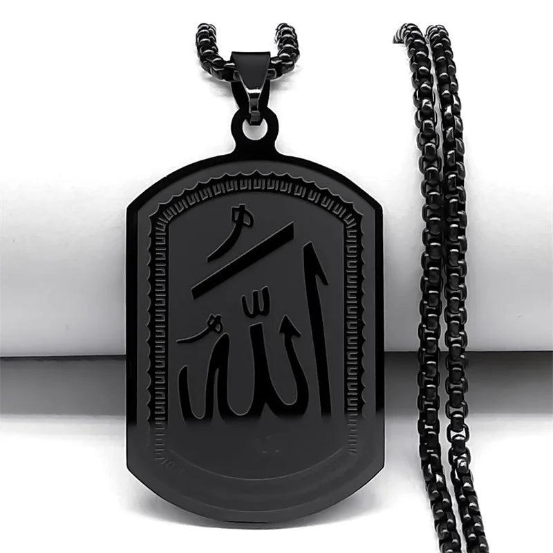 Islamic Arab Allah God Necklace Stainless Steel Arabic Jewelry