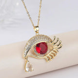 Crystal Evil Eye Necklace Lucky Jewelry O Chain Necklace