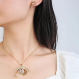 Crystal Evil Eye Necklace Lucky Jewelry O Chain Necklace