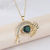 Crystal Evil Eye Necklace Lucky Jewelry O Chain Necklace