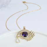 Crystal Evil Eye Necklace Lucky Jewelry O Chain Necklace