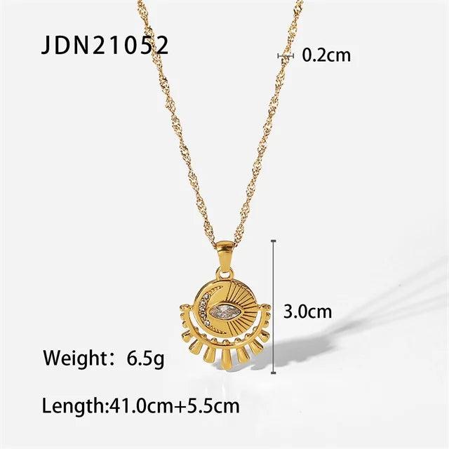 Stainless Steel Eye Pendant Choker Necklace Anniversary