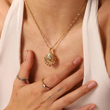 Stainless Steel Eye Pendant Choker Necklace Anniversary