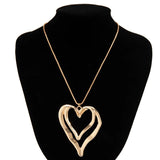 Double Layered Heart Pendant Necklace for Women - Thin Snake Chain Choker