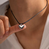Youthway Rope Chain Heart Pendant Necklace for Women's Jewelry